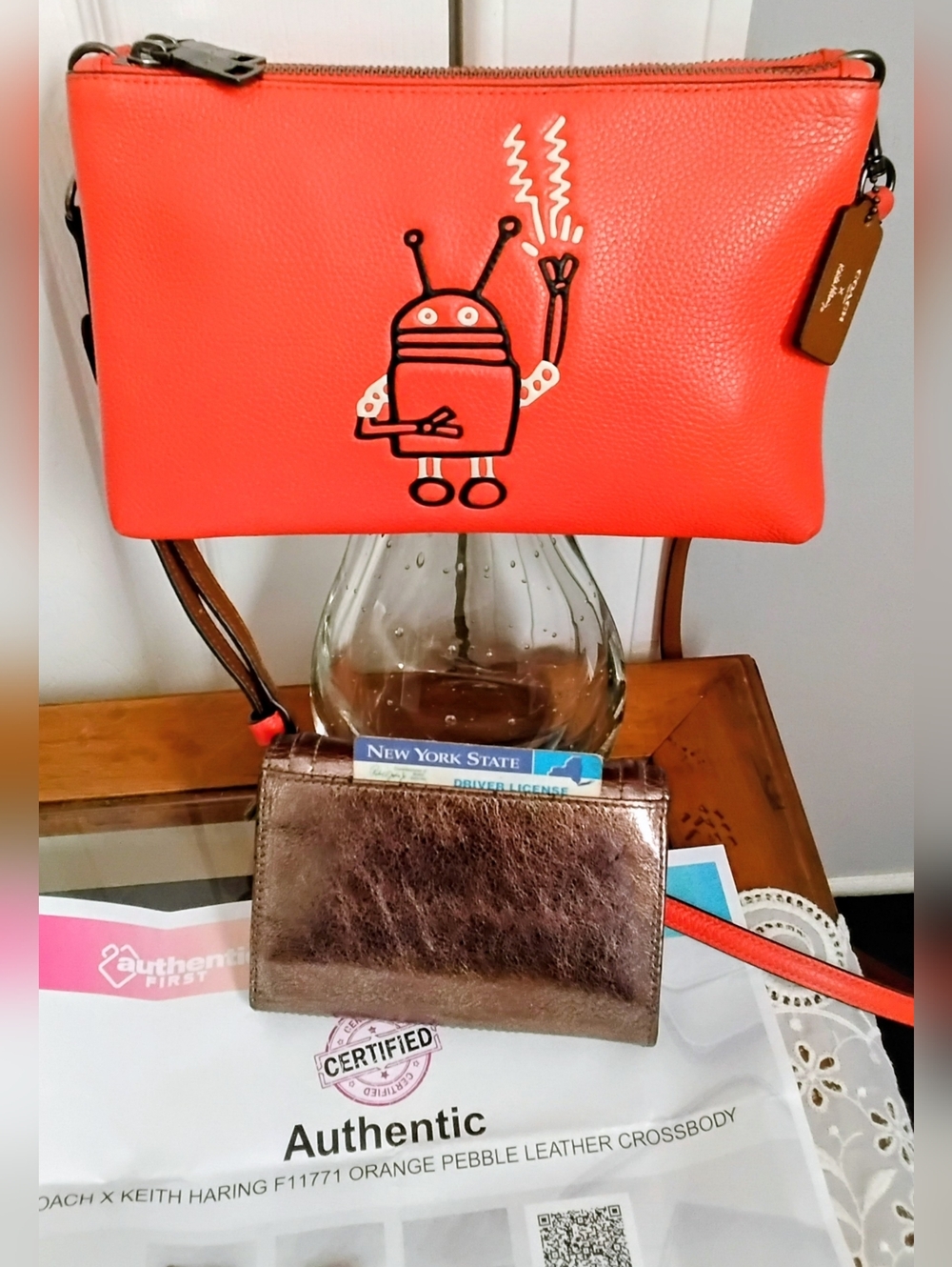 COACH X KEITH HARING ROBOT CROSSBODY BAG + WALLET Purse - Picture 14 of 14